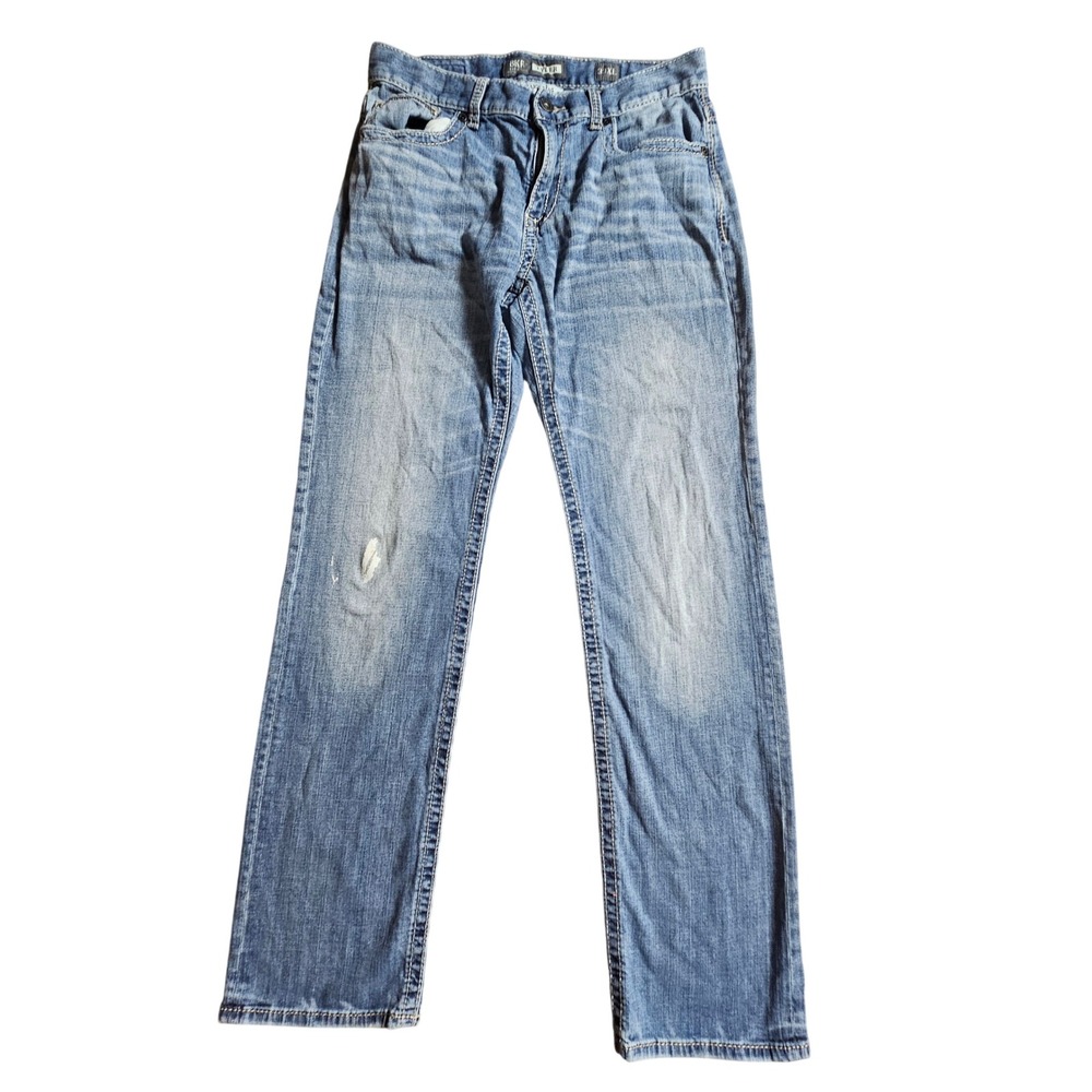 BKE Buckle Tyler Straight Leg Jeans Mens 33XL Cotton Whiskered Rugged Grunge